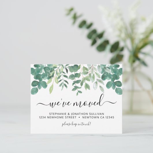 Eukalyptus Wir haben die Ankündigung Postkarte ver (Stehend Vorderseite)