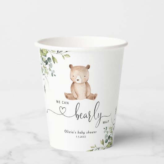 Eukalyptus wir warten können pappbecher (Vorderseite)