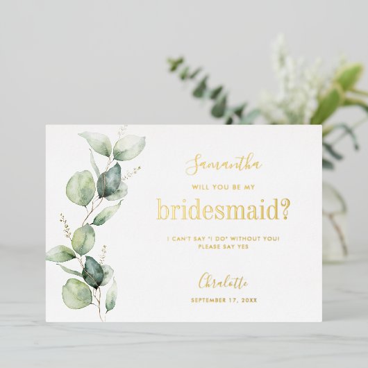 Eukalyptus wird mein Vorschlag für eine Überbrücku Folieneinladung (Stehend vorne)