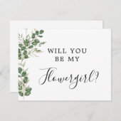 Eukalyptus wird meine Blume Mädchenkarte sein Save The Date (Vorne/Hinten)