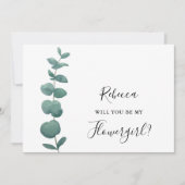 Eukalyptus wirst du meine Blumenfrau einladen Einladung (Vorderseite)