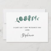 Eukalyptus wirst du meine Blumenfrau einladen Einladung (Rückseite)