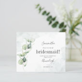 Eukalyptus wirst du meine Bridesmaid-Karte sein (Stehend Vorderseite)