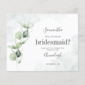 Eukalyptus wirst du meine Bridesmaid-Karte sein (Vorderseite)