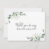 Eukalyptus wirst du meine Bridesmaid sein? Karte (Vorderseite)