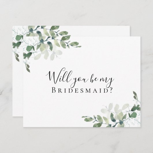 Eukalyptus wirst du meine Bridesmaid sein? Karte (Vorne/Hinten)