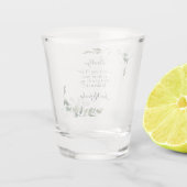 Eukalyptus wirst du meine Bridesmaid sein? Vorschl Schnapsglas (Rückseite)