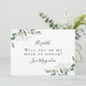 Eukalyptus wirst du meine Trauzeugin sein? Karte (Stehend Vorderseite)