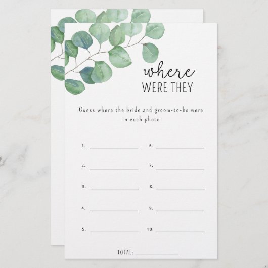 Eukalyptus - Wo waren sie Brautparty (Vorne/Hinten)