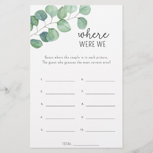 Eukalyptus - Wo waren wir Brautparty (Vorderseite)