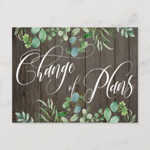 Eukalyptus-Wood-Änderung von Plänen verzögert Hoch Postkarte