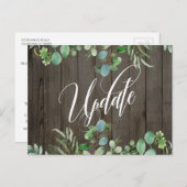 Eukalyptus & Wood - Ankündigung einer Hochzeit Postkarte (Vorne/Hinten)
