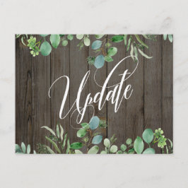 Eukalyptus & Wood - Ankündigung einer Hochzeit Postkarte