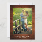 Eukalyptus Wood Foto Wedding Einladung (Rückseite)