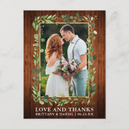 Eukalyptus Wood Gold Liebe und Danke Postkarte