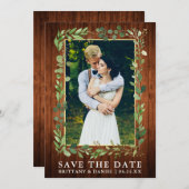 Eukalyptus Wood-Gold-Save the Date-Karte Save The Date (Vorne/Hinten)