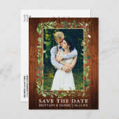 Eukalyptus Wood Gold Save the Date Postkarte (Vorne/Hinten)