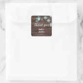 Eukalyptus & Wood Greenery Vielen Dank Quadratischer Aufkleber (Tasche)