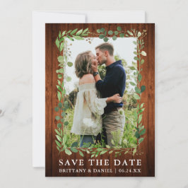 Eukalyptus Wood-Save the Date-Karte Save The Date