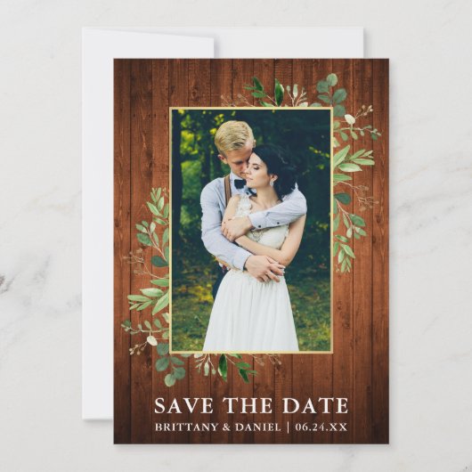 Eukalyptus Wood-Save the Date-Karte Save The Date (Vorderseite)