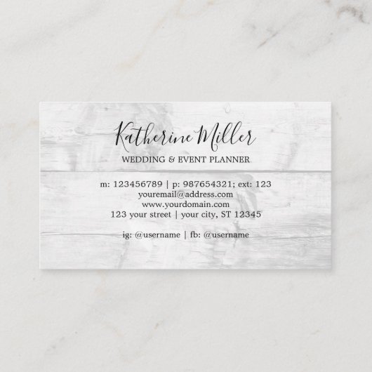 Eukalyptus Wood Visitenkarte (Rückseite)