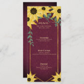 Eukalyptus Wood Watercolor Floral Menükarte (Vorne/Hinten)