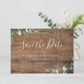 Eukalyptus Wood Wedding Save The Date (Stehend Vorderseite)