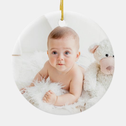 Eukalyptus Woodland Animals Baby 1. Weihnachten Keramik Ornament (Hinten)