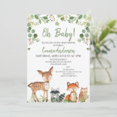 Eukalyptus Woodland Baby Shower Einladung (Stehend Vorderseite)
