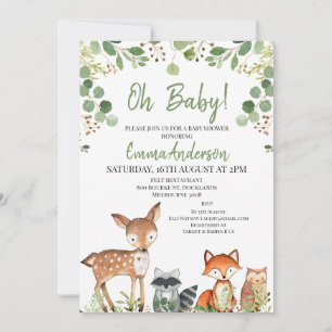 Eukalyptus Woodland Baby Shower Einladung