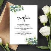 Eukalyptus Woodland Hochzeitsempfang Begleitkarte