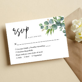 Eukalyptus Woodland Wedding RSVP Karte