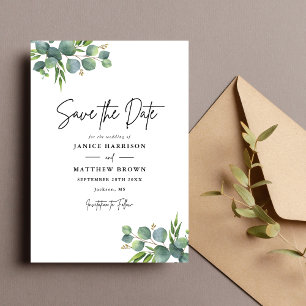 Eukalyptus Woodland Wedding Save The Date