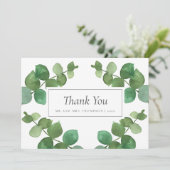 Eukalyptus Woodland Wedding Vielen Dank Dankeskarte (Stehend Vorderseite)
