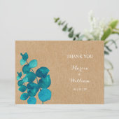 Eukalyptus Woodland Wedding Vielen Dank Dankeskarte (Stehend Vorderseite)