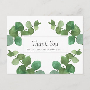Eukalyptus Woodland Wedding Vielen Dank Postkarte