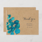 Eukalyptus Woodland Wedding Vielen Dank Postkarte (Vorne/Hinten)