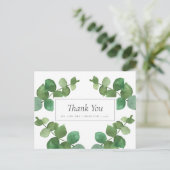 Eukalyptus Woodland Wedding Vielen Dank Postkarte (Stehend Vorderseite)