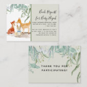 Eukalyptus Woods Deer Fox Rabbit Baby Shooks Visitenkarte (Vorne/Hinten)