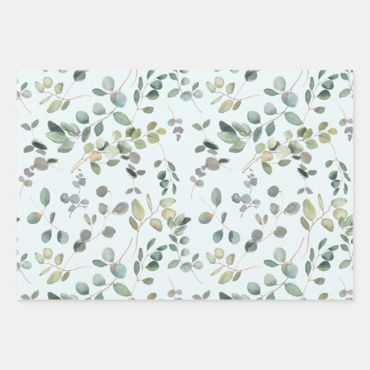 Eukalyptus Wrapping Paper Flat Sheet Set 3 Geschenkpapier Set (Vorderseite 2)