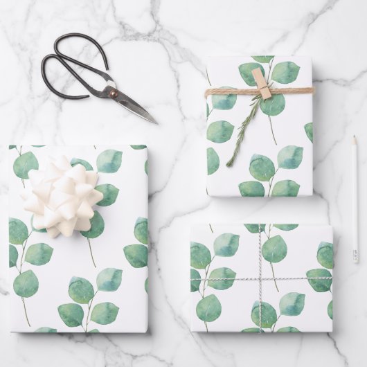 Eukalyptus Wrapping Paper-Set Geschenkpapier Set (Vorderseite)