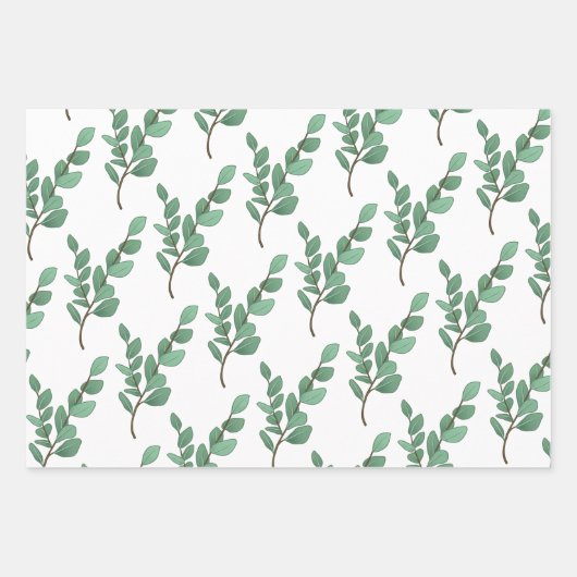 Eukalyptus Wrapping Paper-Set Geschenkpapier Set (Vorderseite)