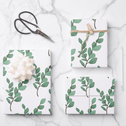 Eukalyptus Wrapping Paper-Set Geschenkpapier Set (Vorderseite)
