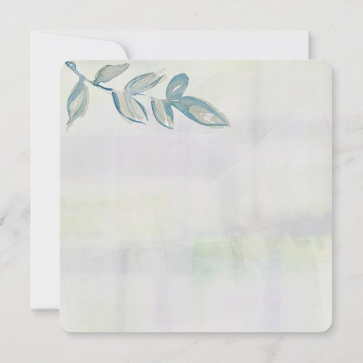 Eukalyptus-Wreath-Aquarell und Rosen Einladung (Rückseite)