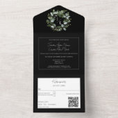 Eukalyptus Wreath Black All In One Einladung (Innen Boden)