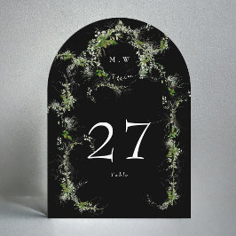 Eukalyptus Wreath Black Monogram Arch Tischnummer