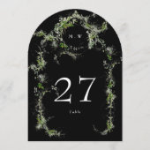 Eukalyptus Wreath Black Monogram Arch Tischnummer (Vorderseite)