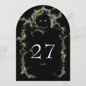 Eukalyptus Wreath Black Monogram Arch Tischnummer (Rückseite)
