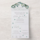 Eukalyptus-Wreath-Blätter, die alle in einem von a All In One Einladung (Innen Boden)