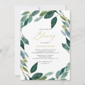 Eukalyptus Wreath Blessing Einladung (Vorderseite)